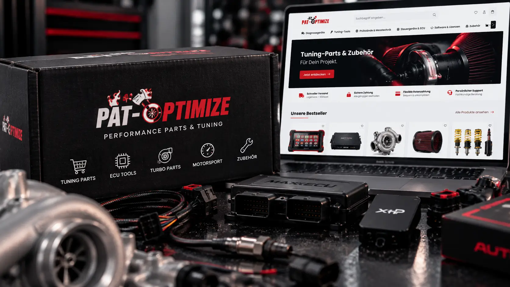 Professionelle Tuning-Werkstatt mit Online-Shop